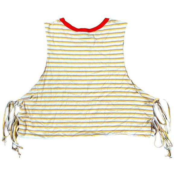 Wild Fable size Xxl red yellow blue striped Side-Tie Cropped Muscle Tank Top NWT - Picture 6 of 10